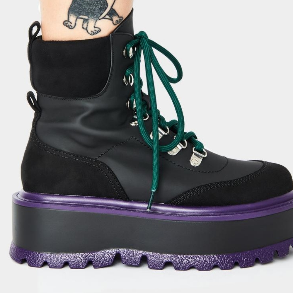 Koi Footwear Black Hydra Matrix Platform Boots